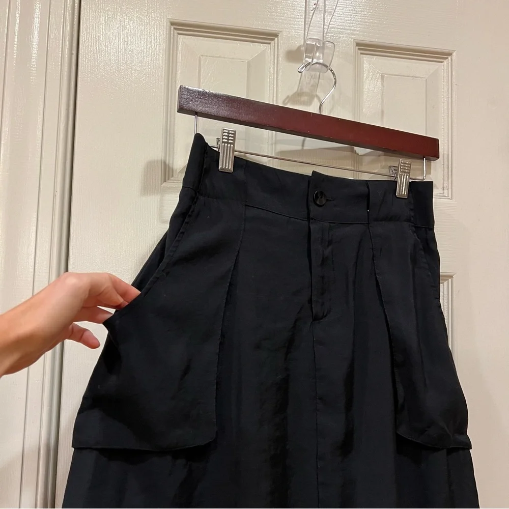Like New Ruti Light Poplin Utility Skirt Black Maxi Lightweight A-line Small
